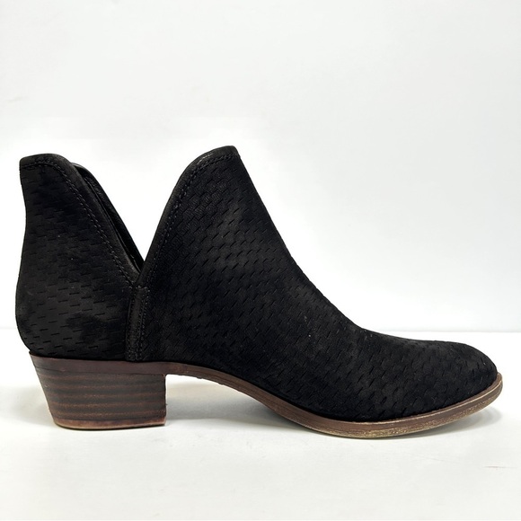 Lucky Brand Baley Black Leather Ankle Boot Bootie - Picture 3 of 10